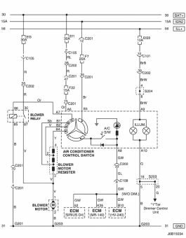 Электрическая схема кнопок управления отоплением и кондиционером