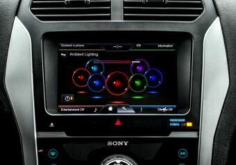 Выбор цвета подсветки салона в Ford Explorer 2010-2014